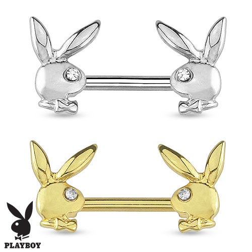 33725009 NIPPLE BAR Playboy Bunny with Gemmed Eye 316L Surgical